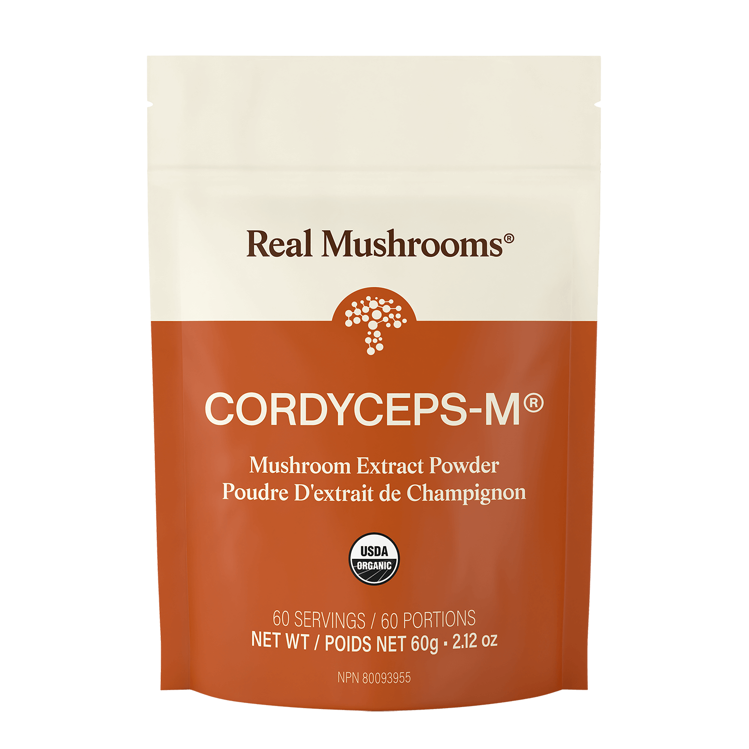 Real Mushrooms Organic Cordyceps-M® Mushroom Extract Powder – Bulk Supplement, made from organic cordyceps militaris, USDA organic, 60 servings (60g)—a great energy supplement for your daily routine.