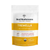 A white and yellow pouch labeled "Real Mushrooms Organic Tremella Extract Powder" features organic Tremella extract to support skin, hair, and nail health, with product claims and certification logos displayed.
