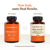 Two bottles of Real Mushrooms’ RealBoost—Cordyceps, Guayusa, and Ginseng extract—feature orange labels, with a bottle of Jack Daniel's visible in the background.