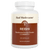 A white bottle labeled “Real Mushrooms Organic Reishi Mushroom Capsules—dietary supplement, 90 capsules.”.
