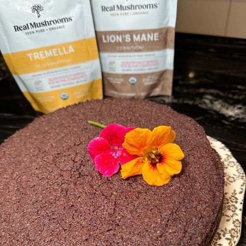 tremella and lion's man chocolate fudge cake