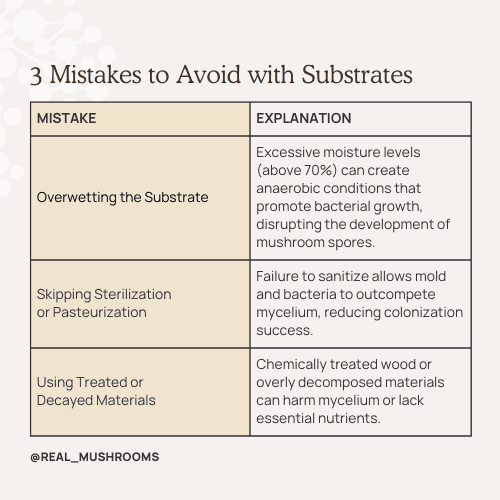 3 mistakes to avoid with mushroom subtsrates