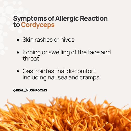 symptom of allergic reaction to cordyceps side effects